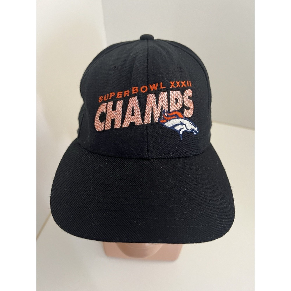 Vintage New Era Denver Broncos Super Bowl XXXII Champions Snapback Hat Black
